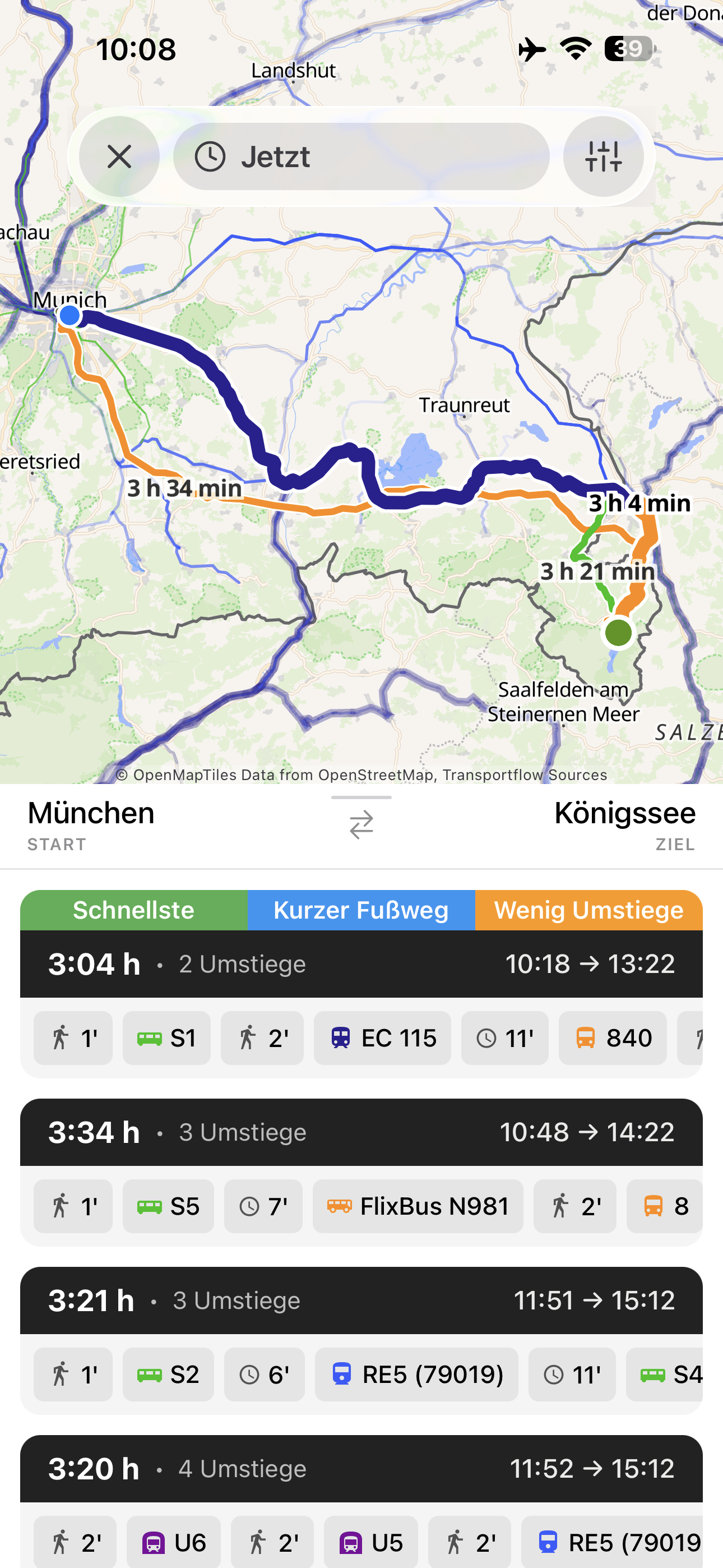Android Transp Transportflow – Nah- und Fernverkehr für iOS & Android